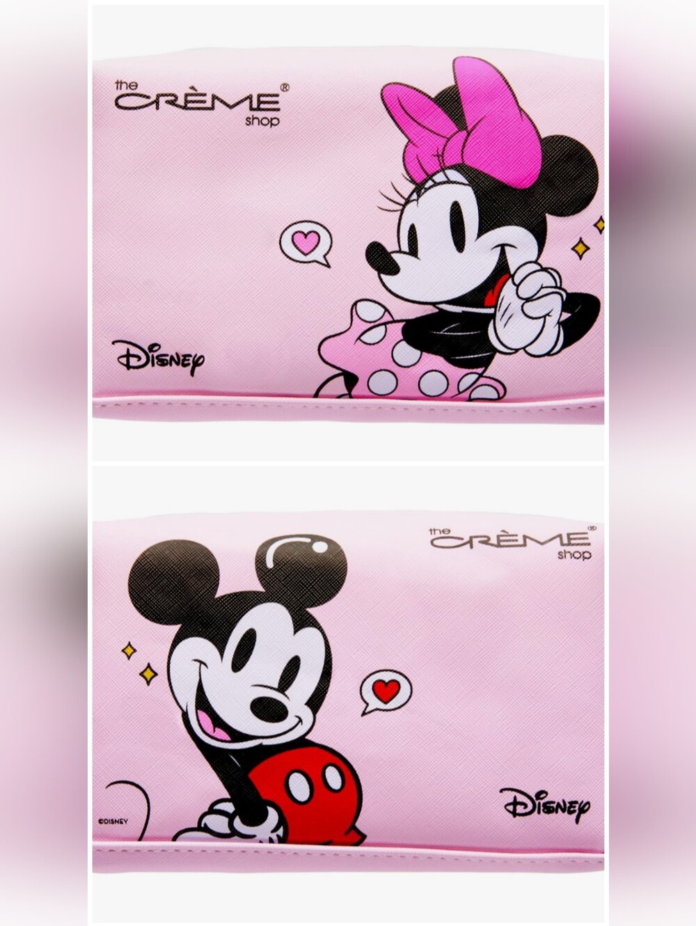 Disney x The Crème Shop Minnie & Mickey Pink Cosmetic Pouch